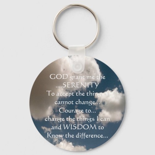 Serenity Prayer Summer Sky Keychain