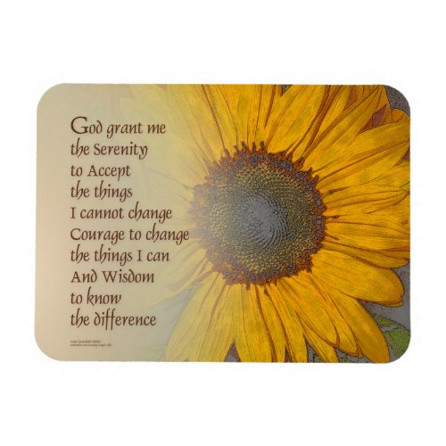 Serenity Prayer Sunflower Blend Magnet