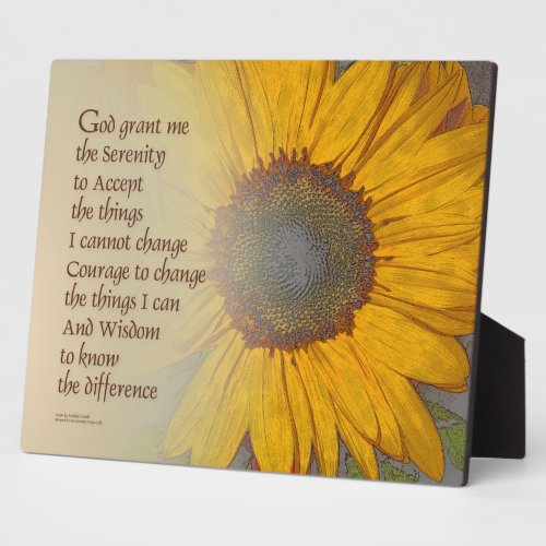 Serenity Prayer Sunflower Blend Plaque