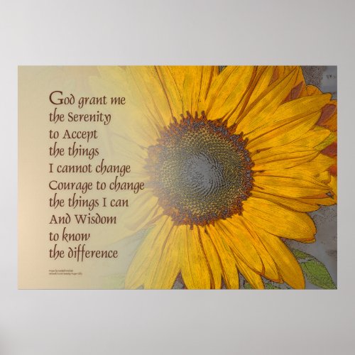 Serenity Prayer Sunflower Blend Poster