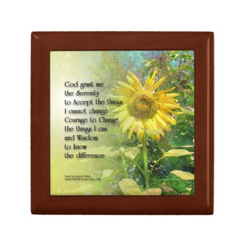 Serenity Prayer Sunflower Gift Box