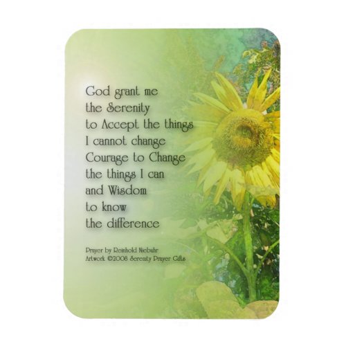 Serenity Prayer Sunflower Magnet
