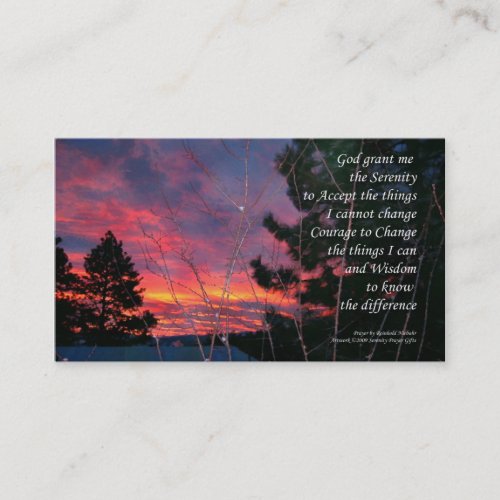 Serenity Prayer Sunrise ODAT Wallet Card