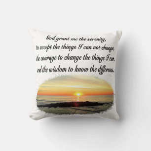 SERENITY PRAYER SUNRISE PHOTO DESIGN THROW PILLOW