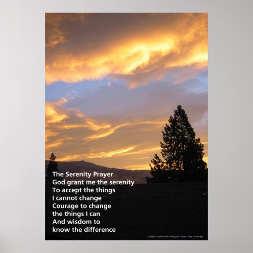 Serenity Prayer Sunrise Poster