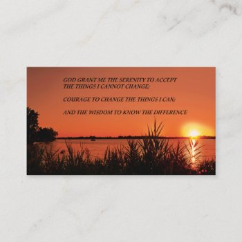 Serenity Prayer Sunset Business Card by StarStock at Zazzle