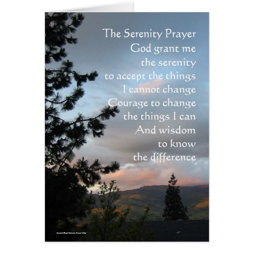 Serenity Prayer Sunset Greeting Cards