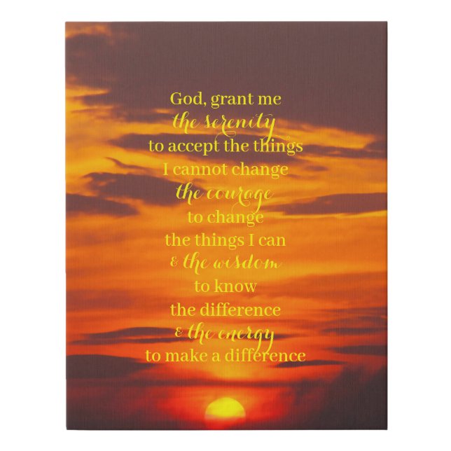 Serenity Prayer Sunset Print (Front)
