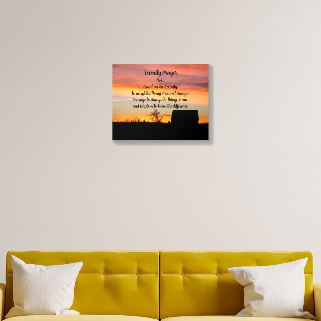 Serenity Prayer Sunset Silhouette Landscape Foam Core Photo Tile (Living Room)