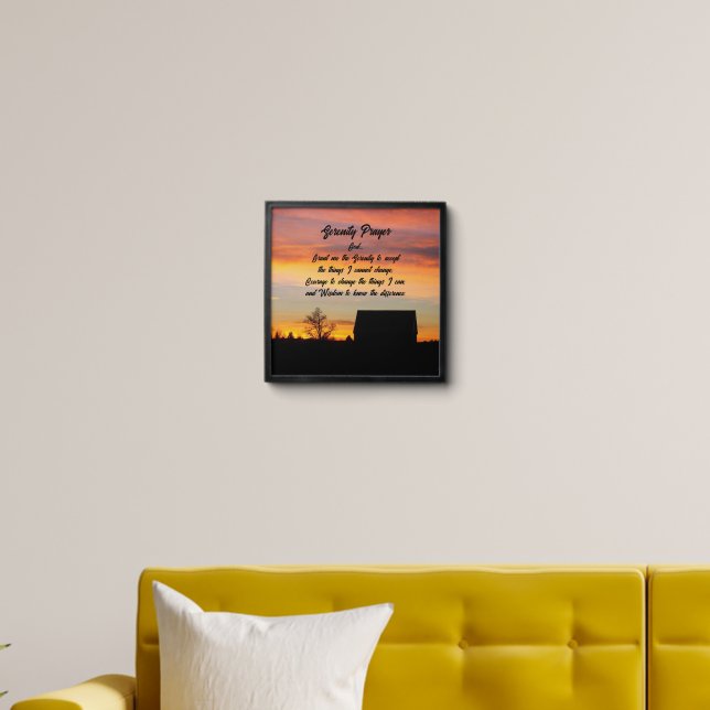 Serenity Prayer Sunset Silhouette Landscape Peel And Stick Photo Tile (Living Room)