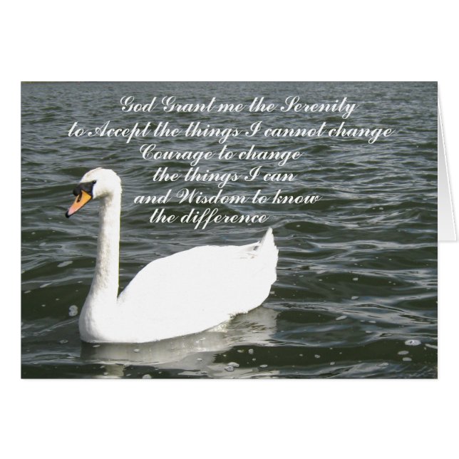 Serenity prayer swan cards (Front Horizontal)