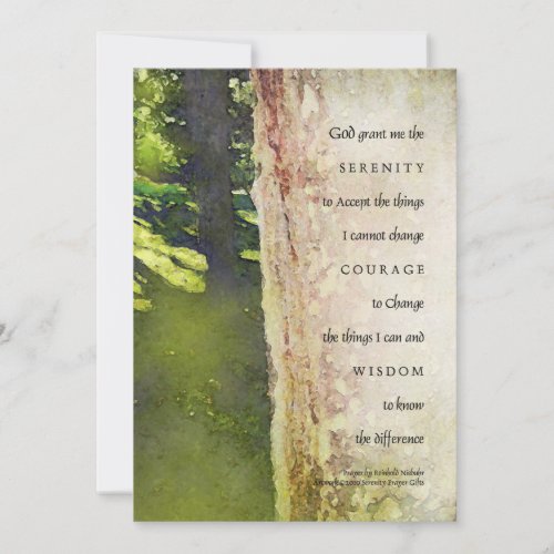 Serenity Prayer Sycamore Tree Invitation