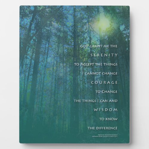 Serenity Prayer Tall Trees Plaque