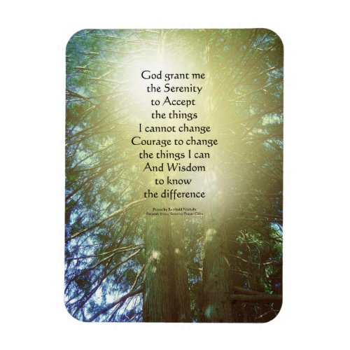 Serenity Prayer Tall Trees Two Magnet