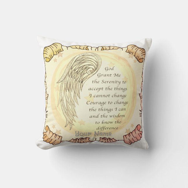 Serenity Prayer  Throw Pillow (Front)