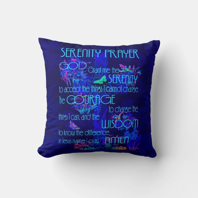 Serenity Prayer Throw Pillow (Front)