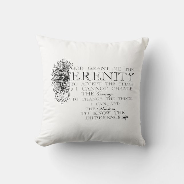 Serenity Prayer Throw Pillow (Front)