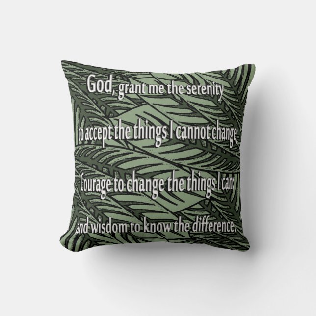 Serenity Prayer Throw Pillow (Front)