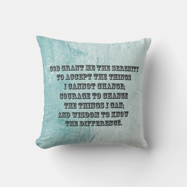 Serenity Prayer Throw Pillow (Front)