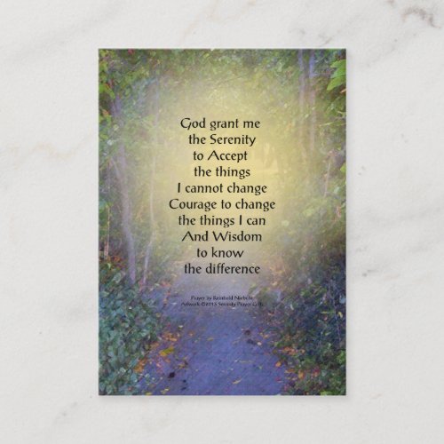 Serenity Prayer Tree Canopy Business Card