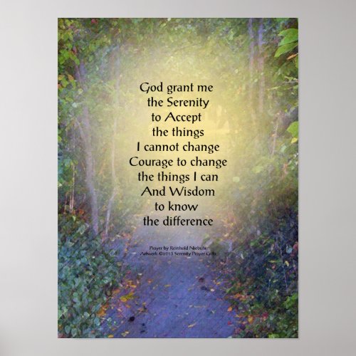 Serenity Prayer Tree Canopy Poster