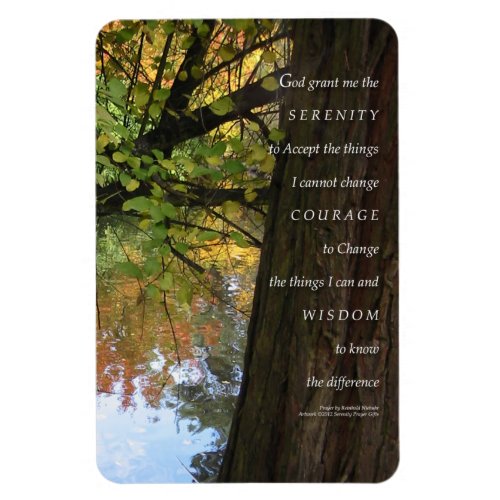 Serenity Prayer Tree  Pond Premium Flexi Magnet