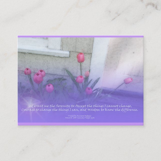 Serenity Prayer Tulips Profile Card (Front)