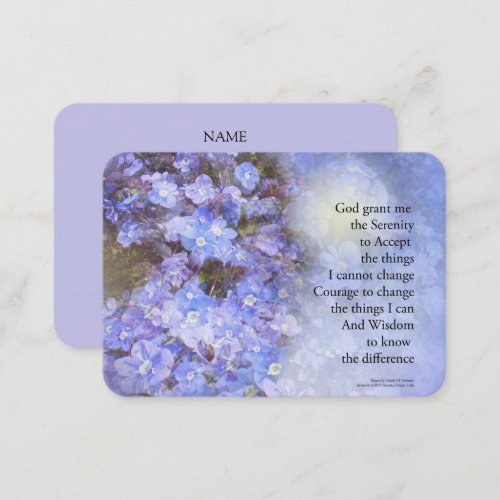 Serenity Prayer Veronica Business Card