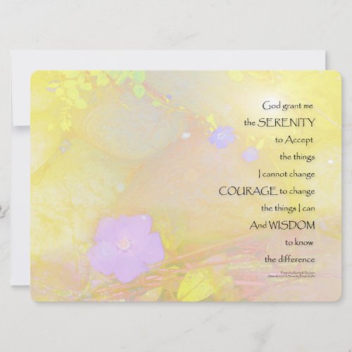 Serenity Prayer Vinca and Stones Invitation