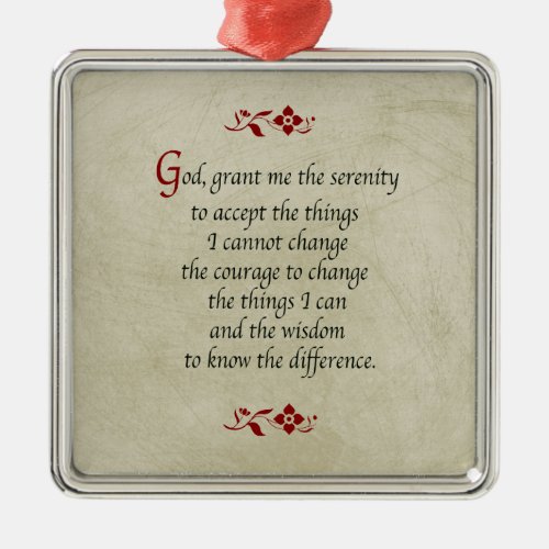 Serenity PrayerVintage Style Metal Ornament