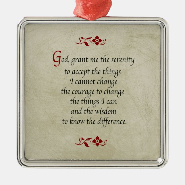 Serenity Prayer/Vintage Style Metal Ornament (Front)