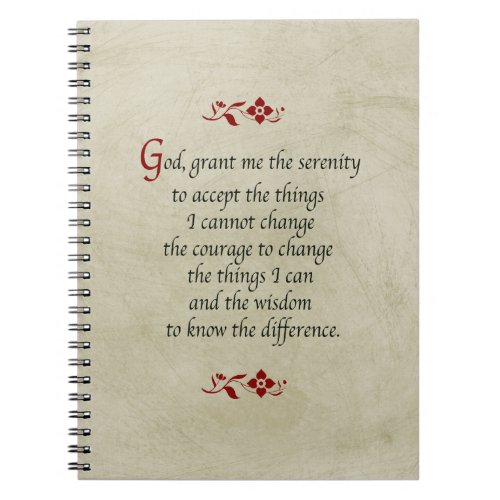 Serenity PrayerVintage Style Notebook