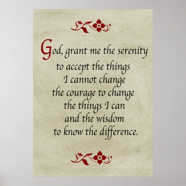 Serenity Prayer/Vintage Style Poster (Front)