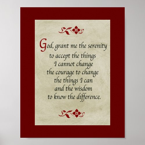 Serenity PrayerVintage Style Poster