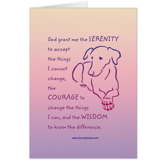 Serenity Prayer w/Dog (Front)