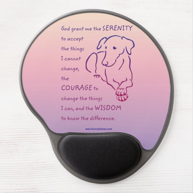 Serenity Prayer w/Dog Gel Mouse Pad (Front)