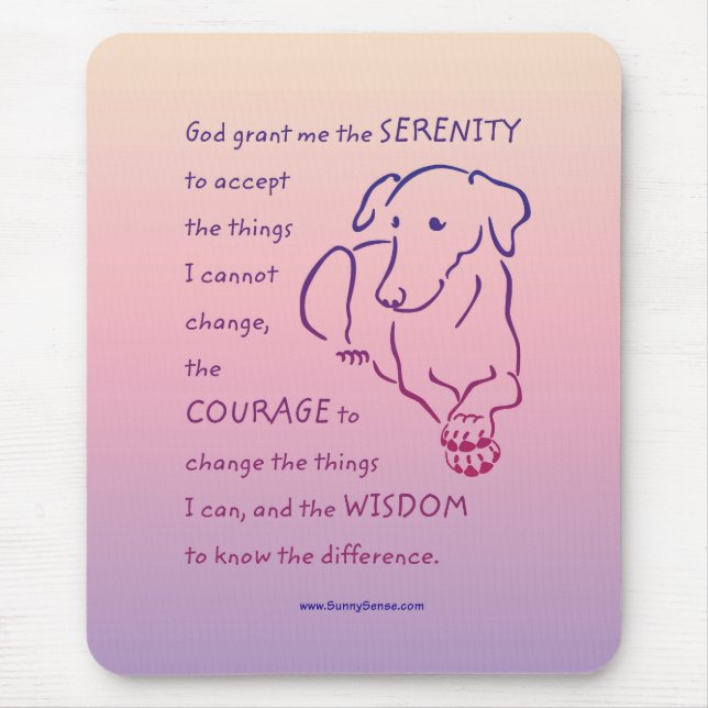 Serenity Prayer w/Dog Mouse Pad (Front)