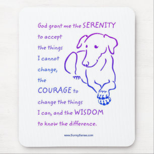 Serenity Prayer w/Dog Mouse Pad