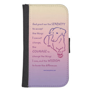 Serenity Prayer w/Dog Samsung S4 Wallet Case