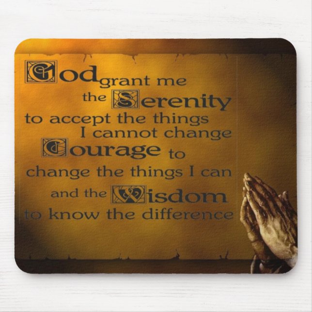 Serenity Prayer w/ Praying Hands Mouse Pad (Front)