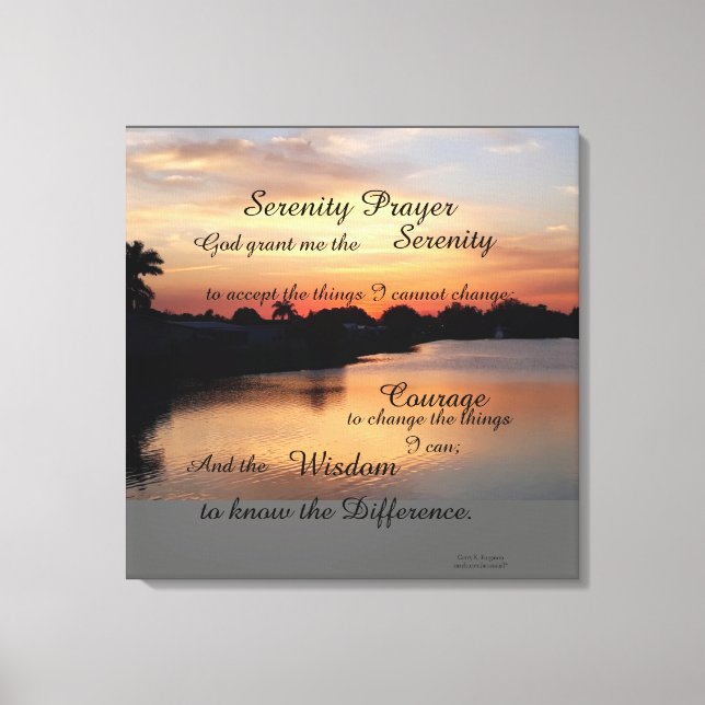 SERENITY PRAYER WALL PANEL CANVAS PRINT (Front)