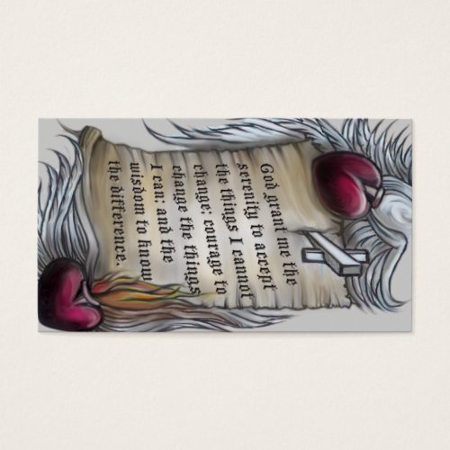 Serenity Prayer wallet card note lines on back