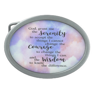 Serenity Prayer Watercolor Belt Buckle