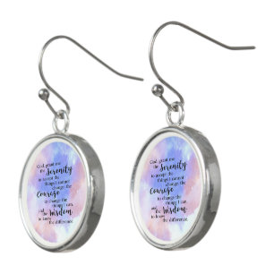 Serenity Prayer Watercolor Earrings