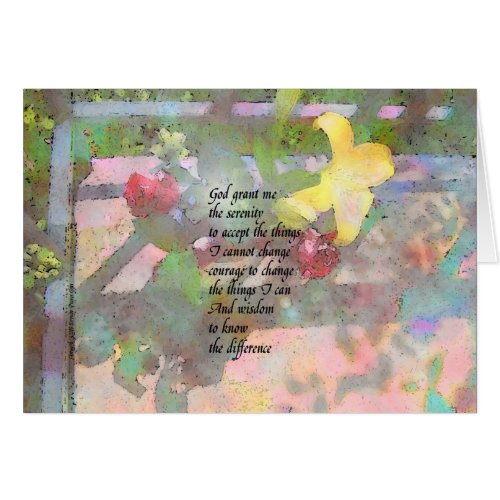 Serenity Prayer Watercolor Floral Greeting Cards