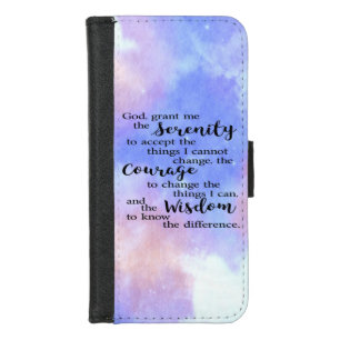 Serenity Prayer Watercolor iPhone Wallet Case
