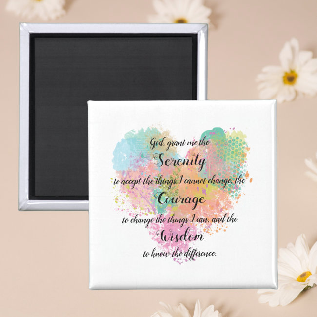 Serenity Prayer Watercolor Magnet