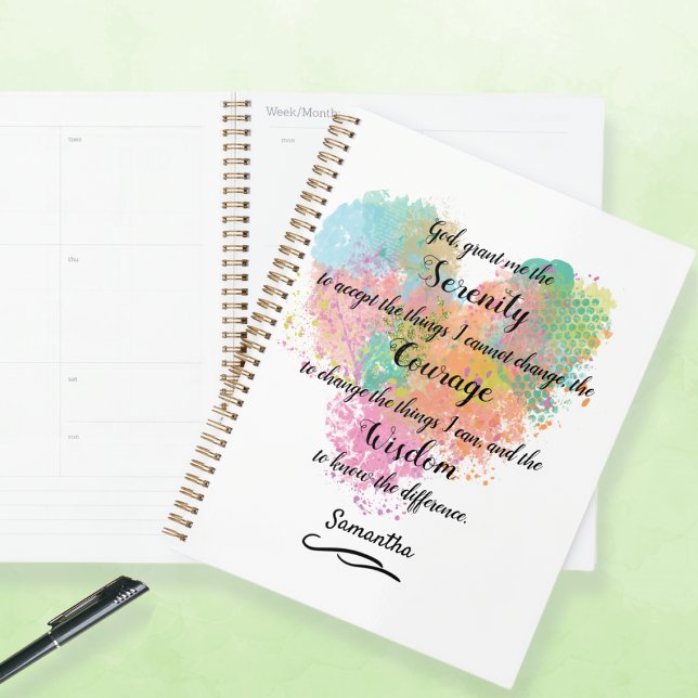 Serenity Prayer Watercolor Planner Notebook (Creator Uploaded)