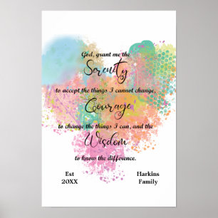 Serenity Prayer Watercolor Poster