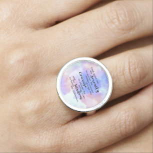 Serenity Prayer Watercolor Ring